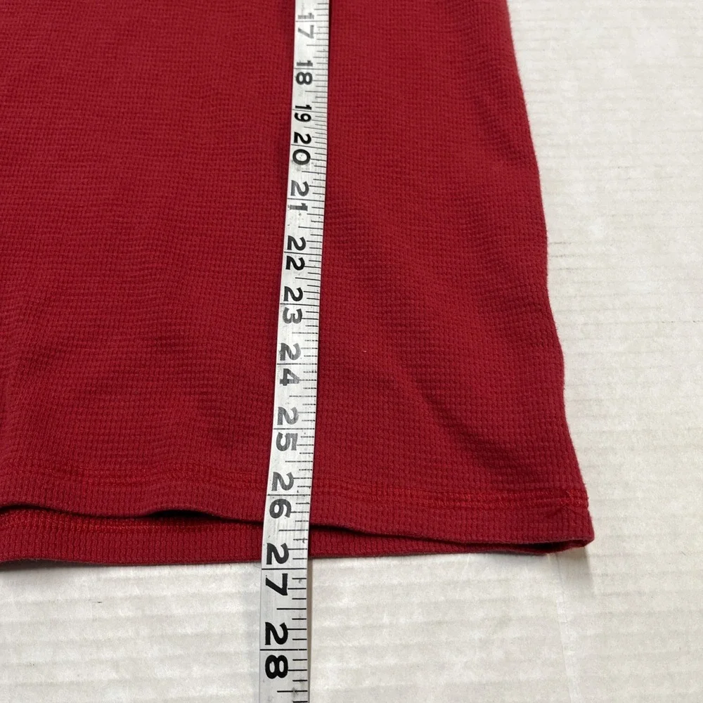 Polo Ralph Lauren Shirt Mens L Red Thermal Waffle‎ Knit Crewneck Long Sleeve